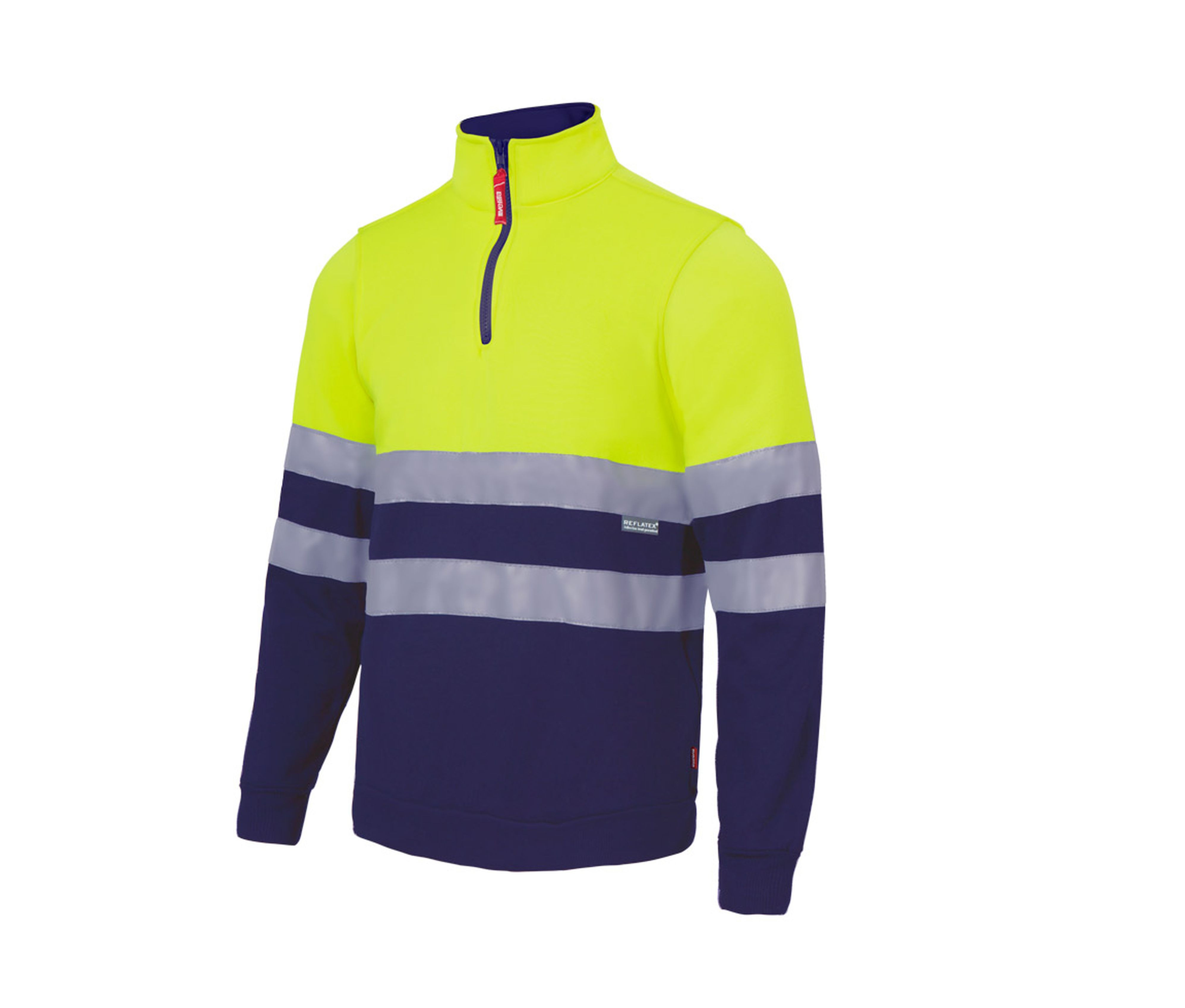 SWEAT BICOLORE DEMI-ZIPPÉ